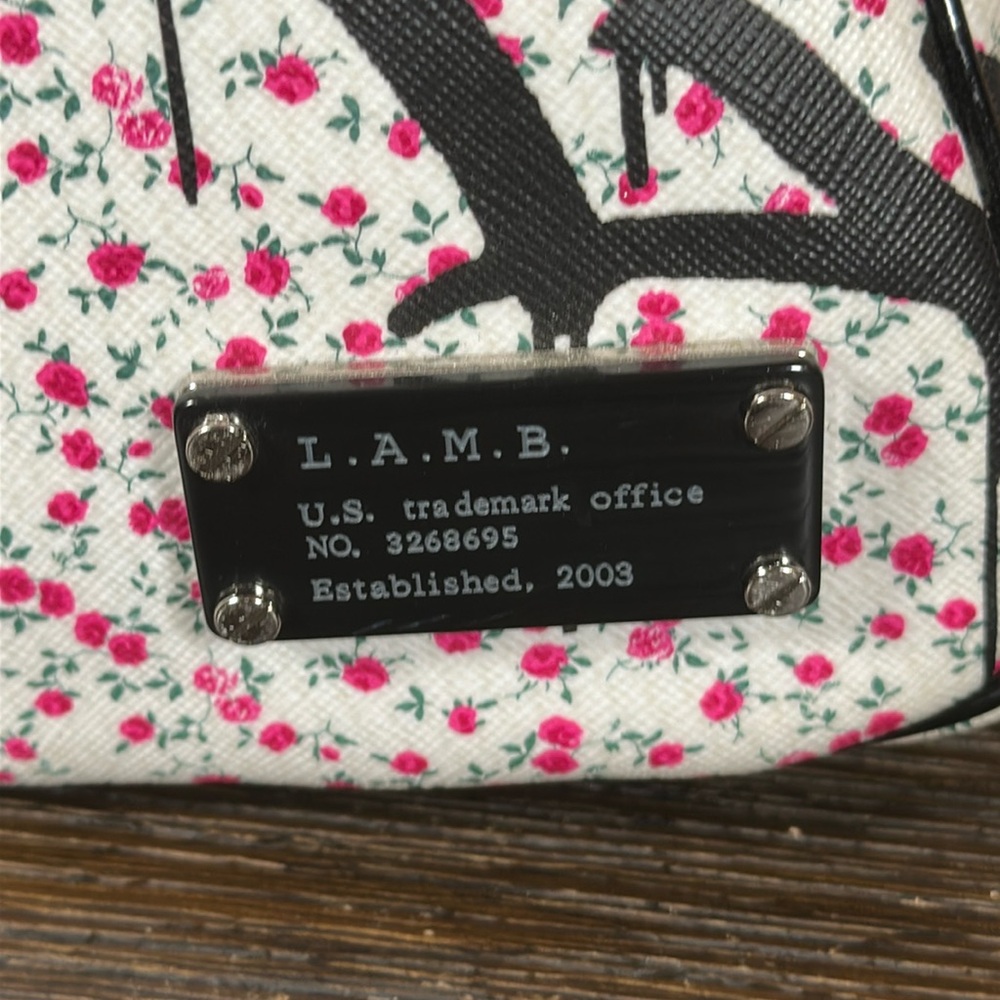 L.A.M.B by Gwen Stefani Worthington Ditzy Graffiti Zipper Flower Satchel bag! - Picture 5 of 13